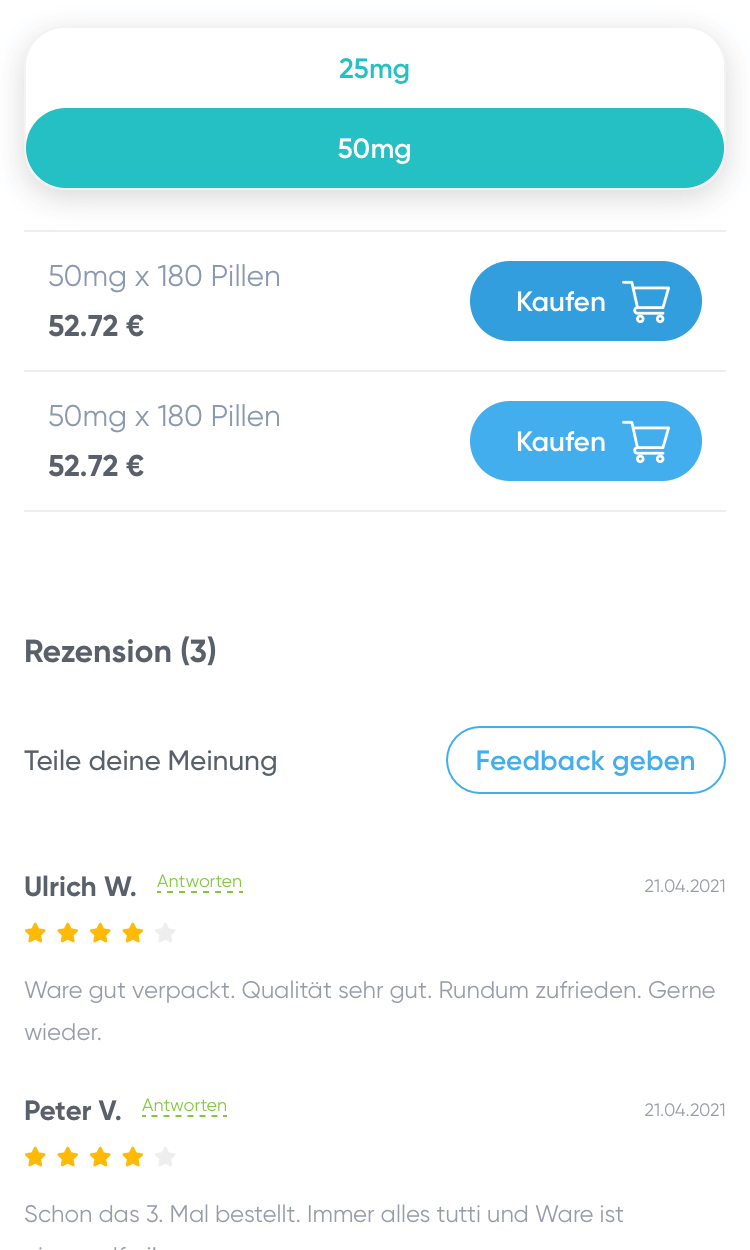 Pharmacy product page